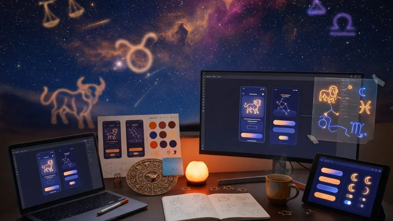 Cosmic night sky with stars and nebula