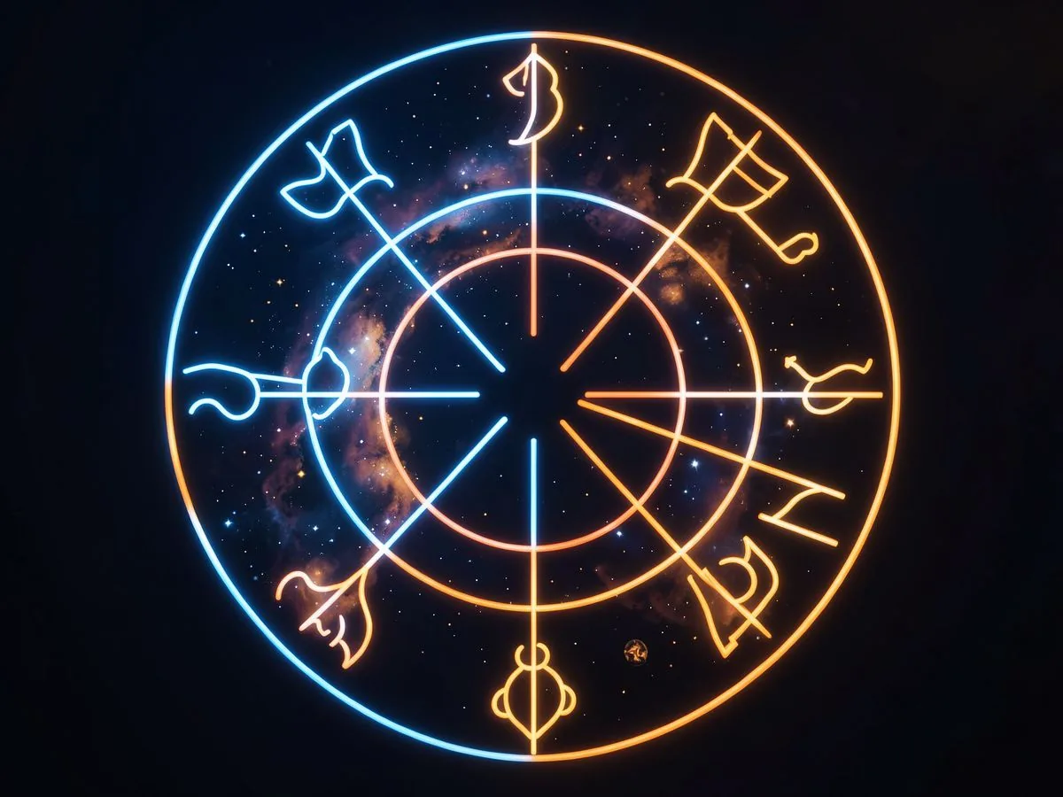 Zodiac wheel representing cosmic guidance